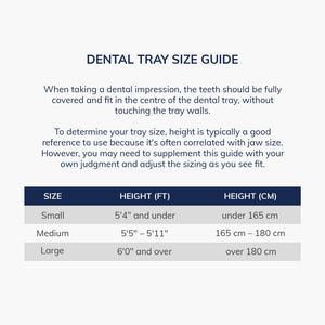 Dental Tray Size Chart